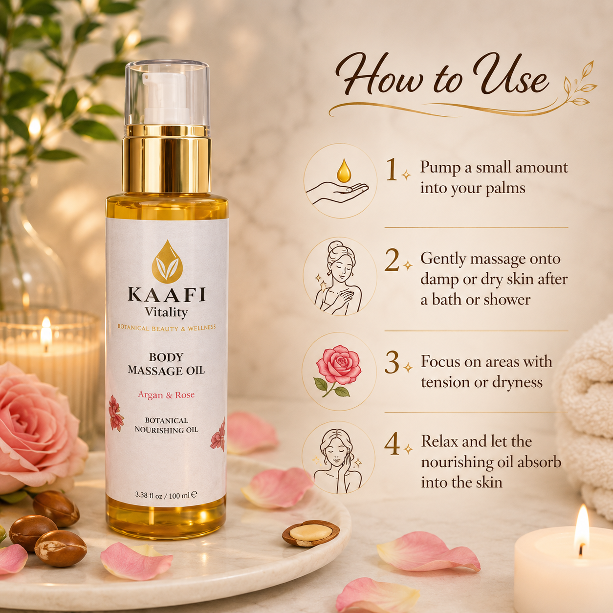 Glow Naturally with KAAFI Body Massage Oil