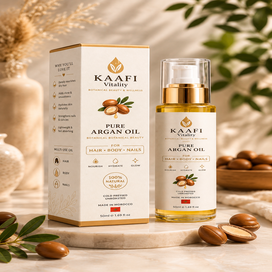 Pure Moroccan Argan Oil – Deep Hydration & Natural Glow | KAAFI Vitality